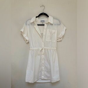 Steve Madden White Button-Up Shirt Dress Sz M